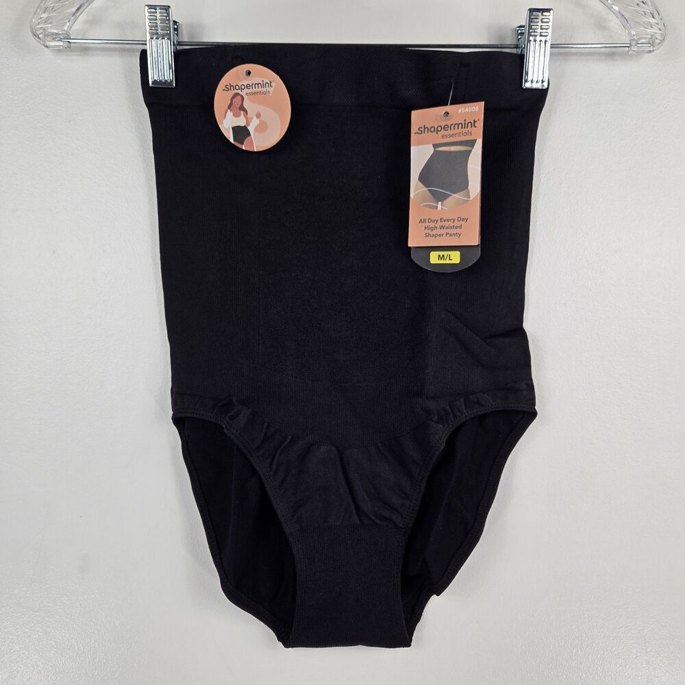Shapermint Women's M/L All Day Every Day High Waisted Shaper Panty Black NWT